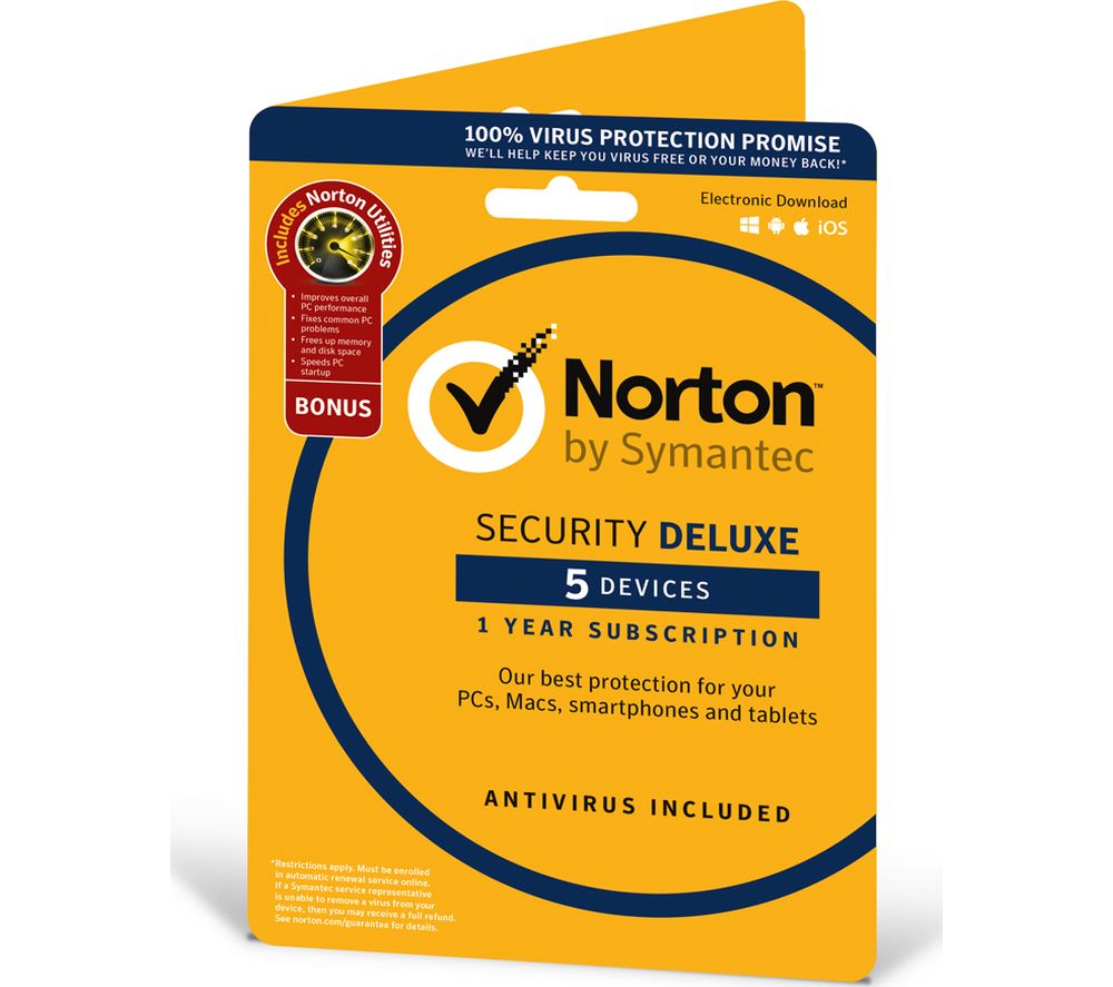 Norton Security Deluxe & Norton Utilities 2019 - 1 year for 5 devices